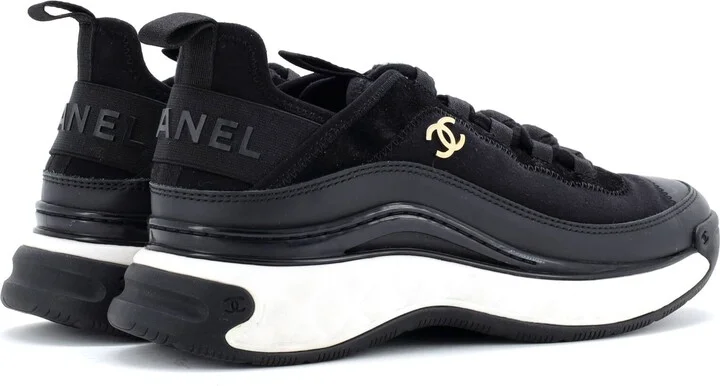 CHANEL Women's CC Cap Toe Logo Sneakers Suede and Mixed Fibers - Image 3