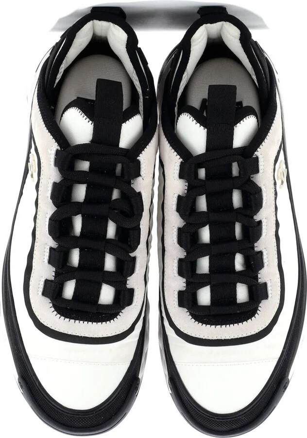 CHANEL Women's CC Cap Toe Logo Sneakers Suede and Mixed Fibers - Image 2