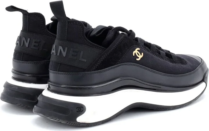 CHANEL Women's CC Cap Toe Logo Sneakers Suede and Mixed Fibers - Image 3