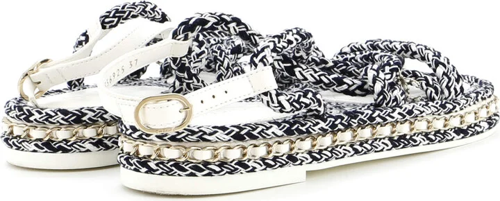 CHANEL Women's CC Chain Sandals Braided Cord - Image 3