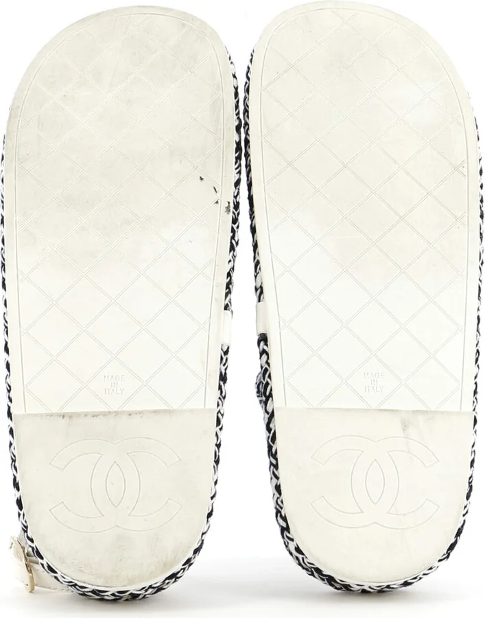 CHANEL Women's CC Chain Sandals Braided Cord - Image 4