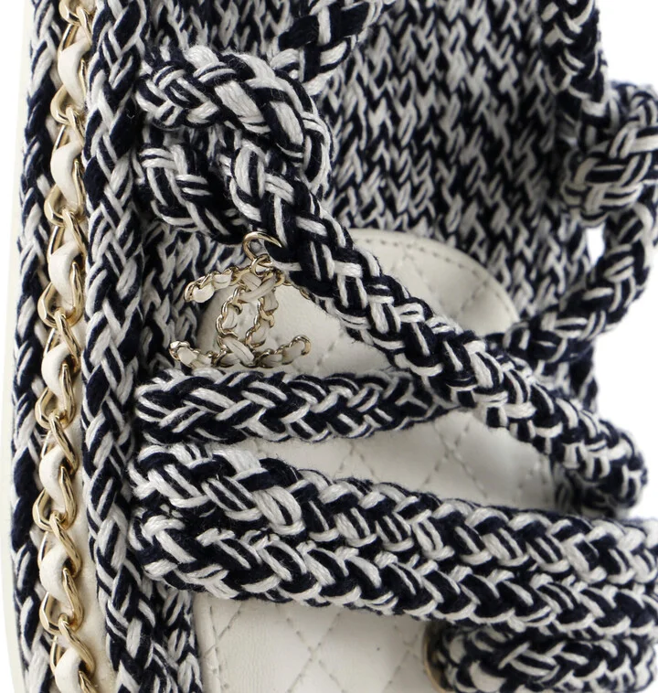 CHANEL Women's CC Chain Sandals Braided Cord - Image 5