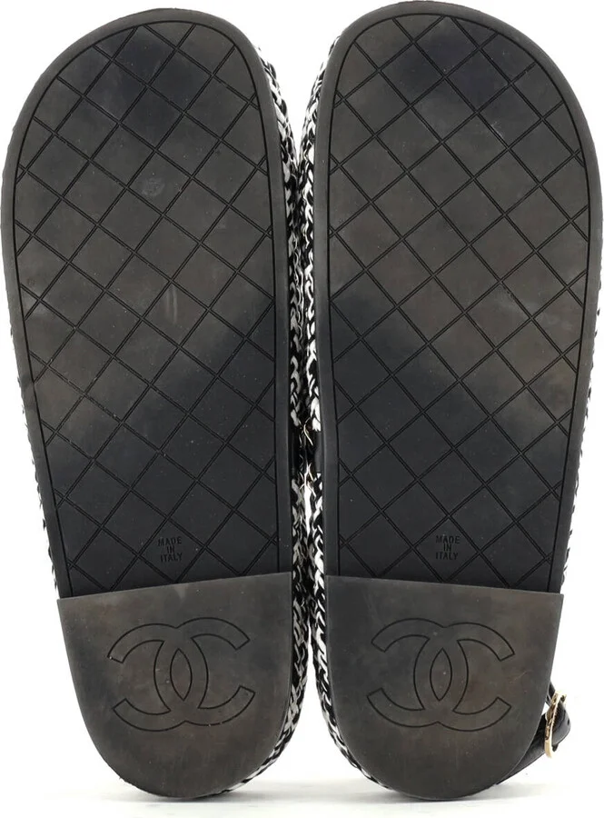 CHANEL Women's CC Chain Sandals Braided Cord - Image 4