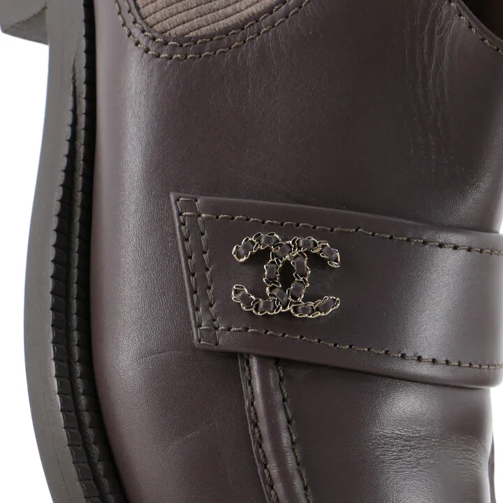 CHANEL Women's CC Elastic Short Boots Leather - Image 5