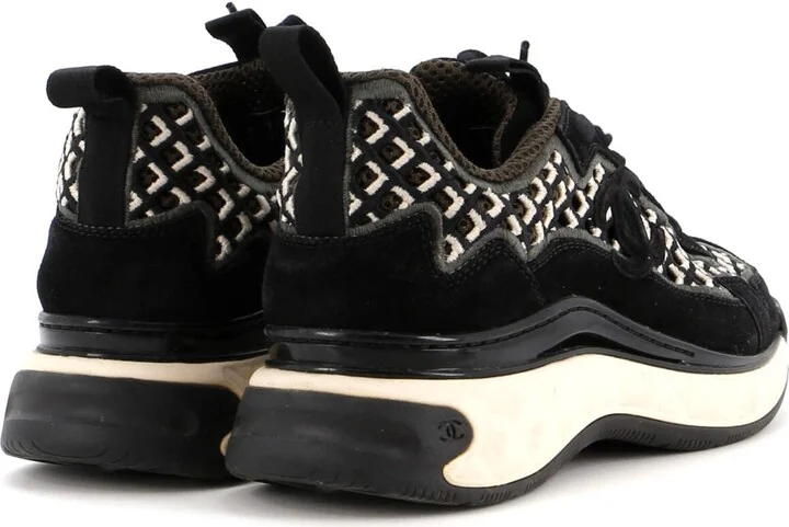 CHANEL Women's CC Embroidery Sneakers Calfskin and Suede - Image 3