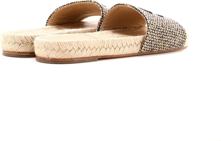 CHANEL Women's CC Espadrille Slide Sandals Tweed - Image 3