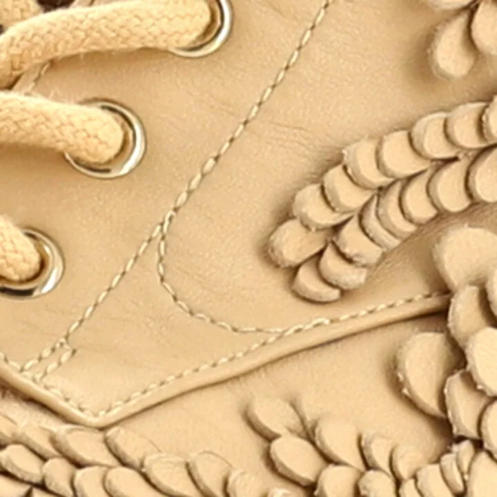 CHANEL Women's CC Flowers Combat Boots Leather with Applique and Grosgrain - Image 6