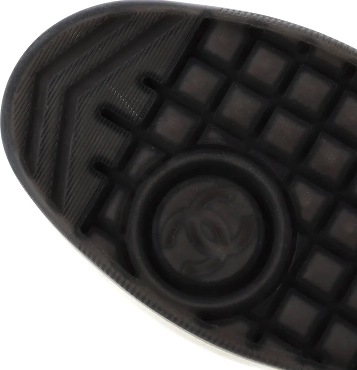 CHANEL Women's CC High-Top Sneakers Fabric with Leather and Suede - Image 6