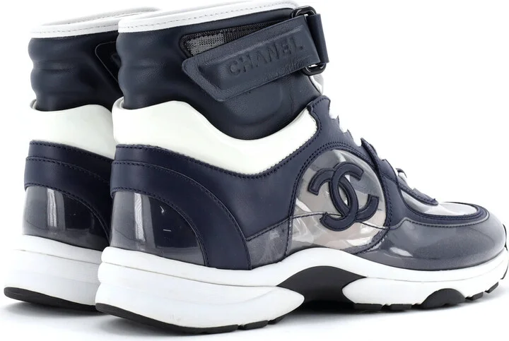 CHANEL Women's CC High-Top Sneakers PVC and Leather - Image 3