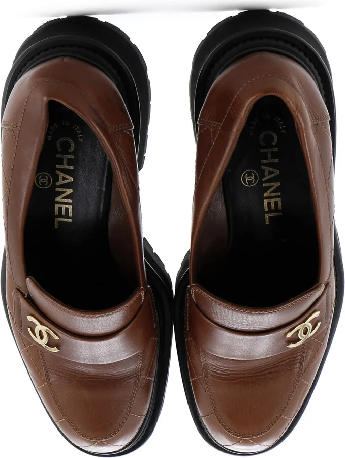CHANEL Women's CC Loafers Quilted Leather - Image 2