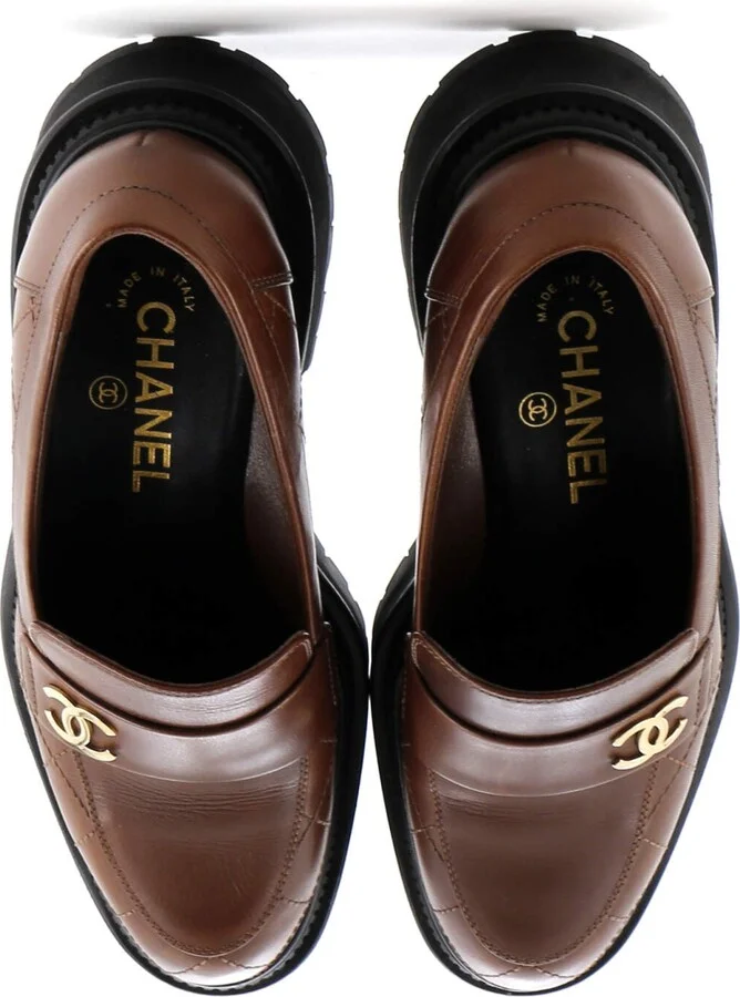 CHANEL Women's CC Loafers Quilted Leather - Image 2