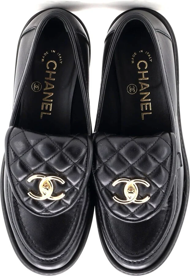CHANEL Women's CC Loafers Quilted Leather - Image 2