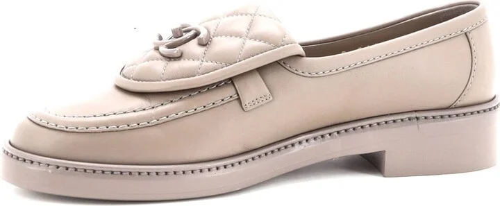 CHANEL Women's CC Loafers Quilted Leather