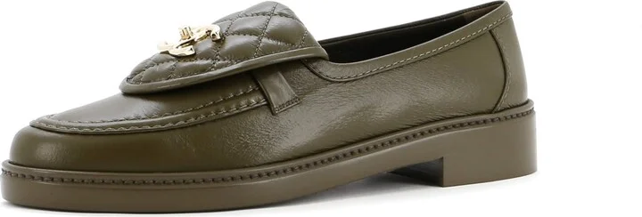 CHANEL Women's CC Loafers Quilted Leather