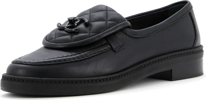 CHANEL Women's CC Loafers Quilted Leather