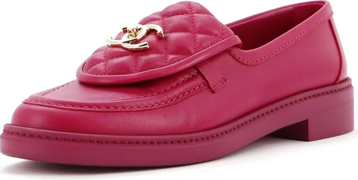 CHANEL Women's CC Loafers Quilted Leather