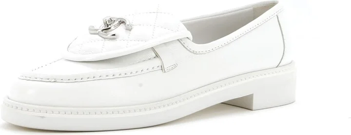 CHANEL Women's CC Loafers Quilted Leather