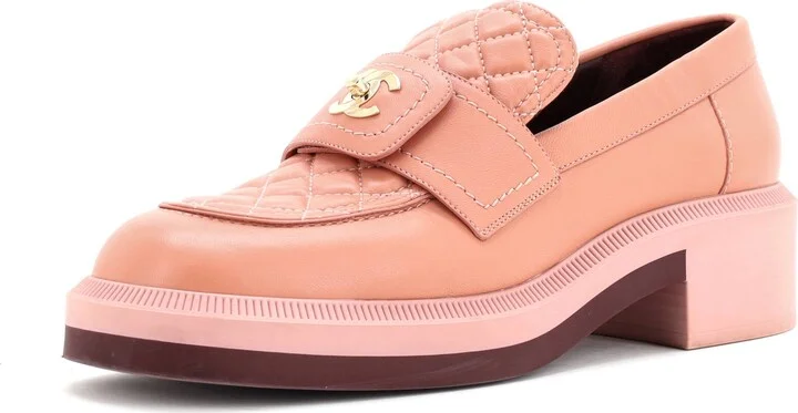 CHANEL Women's CC Loafers Quilted Leather