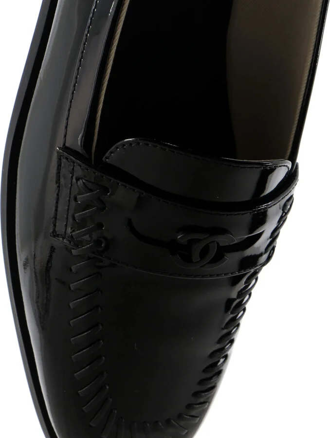 CHANEL Women's CC Loafers Stitched Patent - Image 5