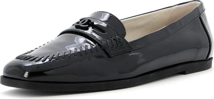 CHANEL Women's CC Loafers Stitched Patent