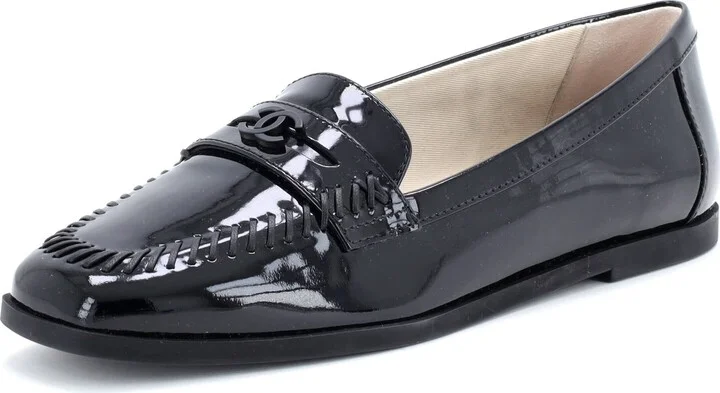 CHANEL Women's CC Loafers Stitched Patent