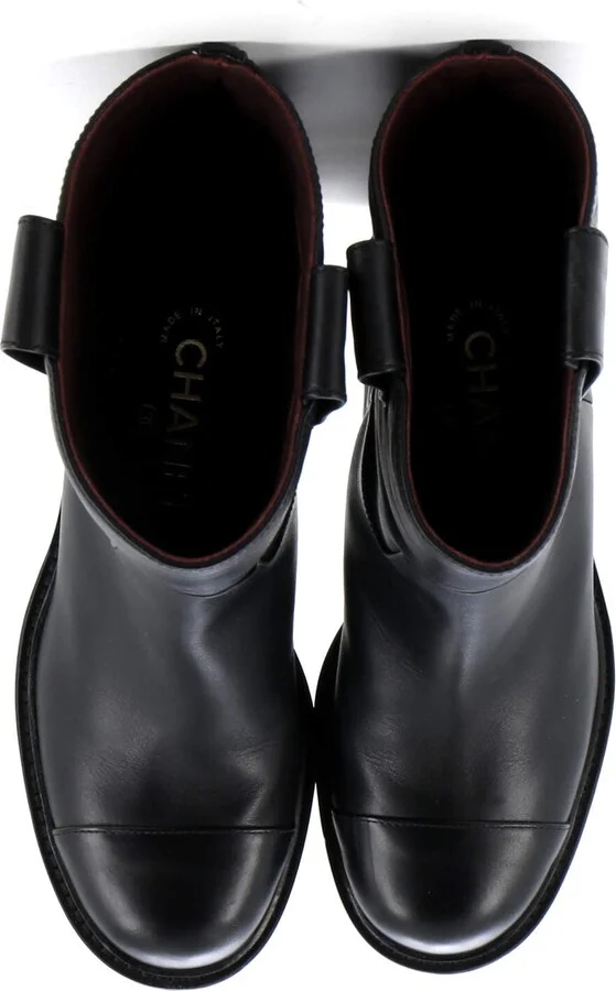 CHANEL Women's CC Logo Moto Boots Leather - Image 2