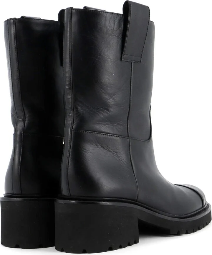 CHANEL Women's CC Logo Moto Boots Leather - Image 3
