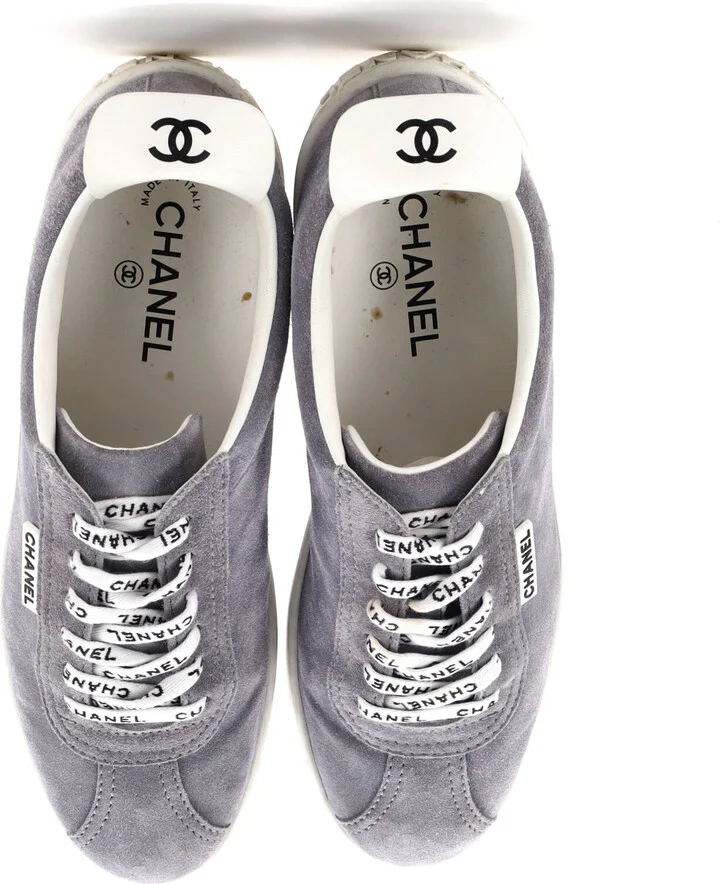 CHANEL Women's CC Low-Top Flat Runner Sneakers Suede - Image 2