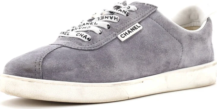 CHANEL Women's CC Low-Top Flat Runner Sneakers Suede