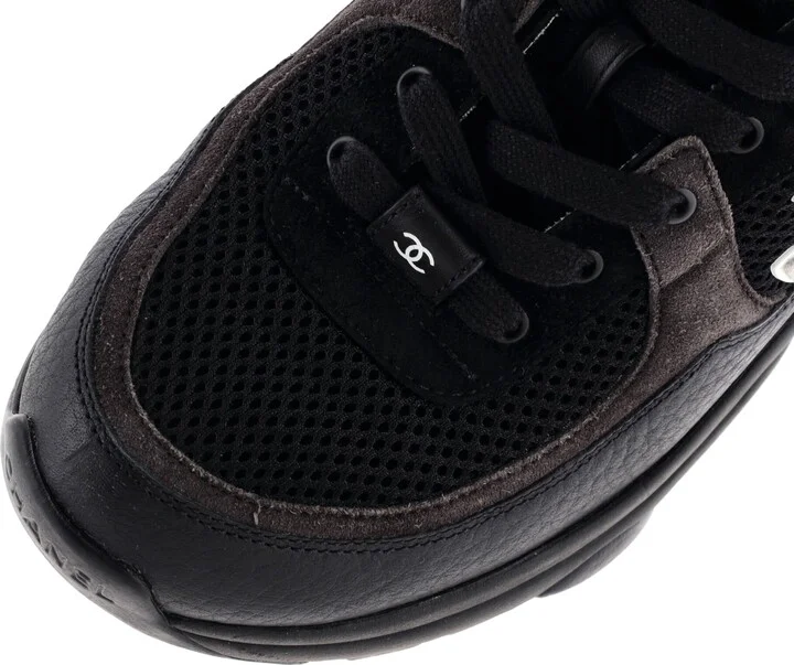 CHANEL Women's CC Low-Top Sneakers Leather and Mesh - Image 5
