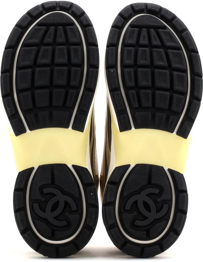CHANEL Women's CC Low-Top Sneakers Mesh and Laminated Leather - Image 4