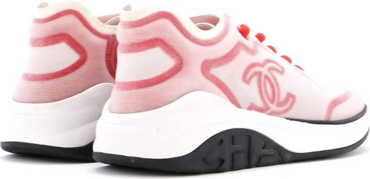 CHANEL Women's CC Low-Top Sneakers Mesh Lycra - Image 3