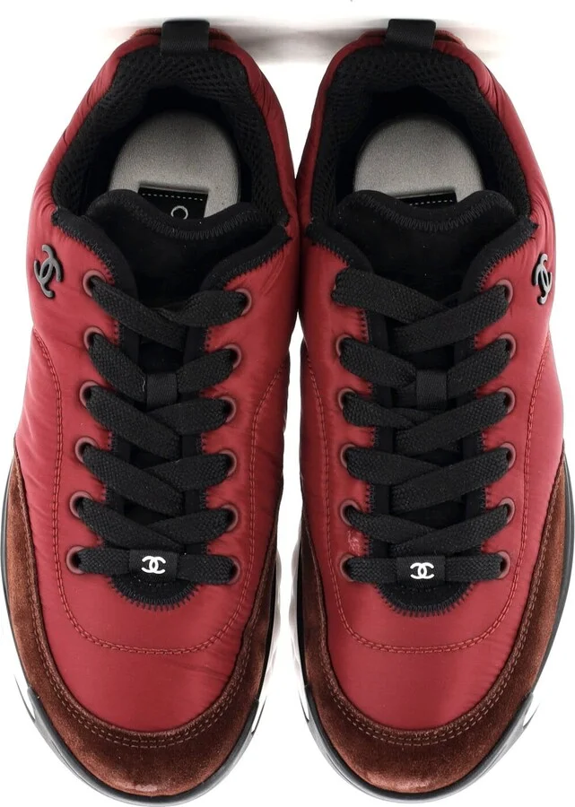 CHANEL Women's CC Low-Top Sneakers Nylon and Suede - Image 2