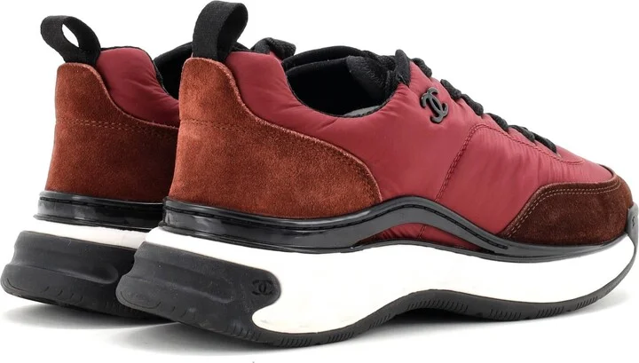 CHANEL Women's CC Low-Top Sneakers Nylon and Suede - Image 3