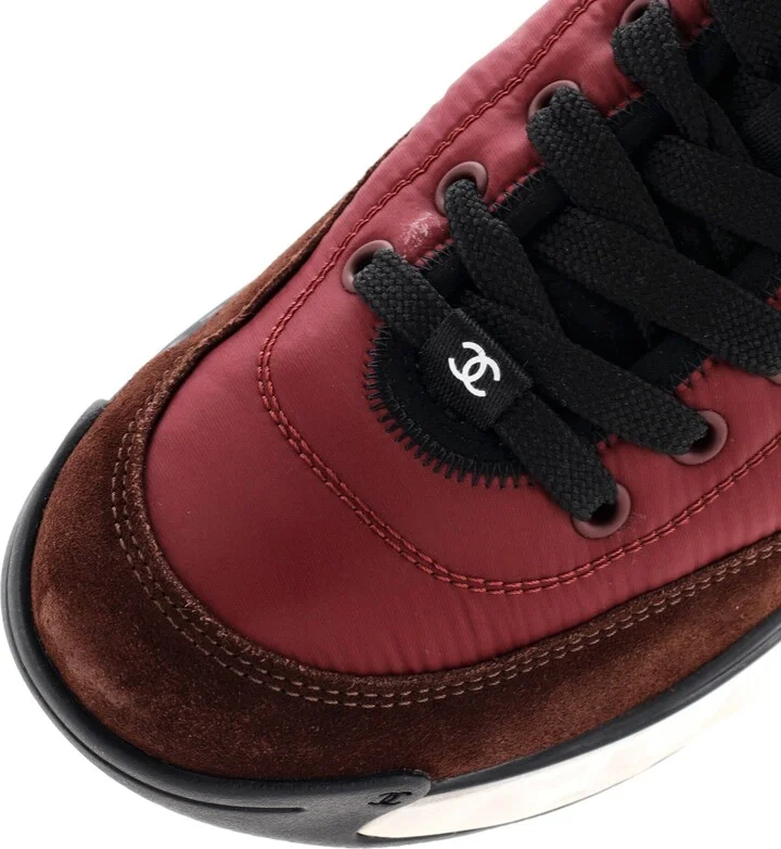 CHANEL Women's CC Low-Top Sneakers Nylon and Suede - Image 5