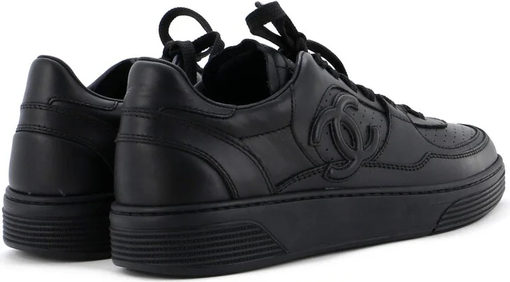 CHANEL Women's CC Low-Top Sneakers Perforated Leather - Image 3