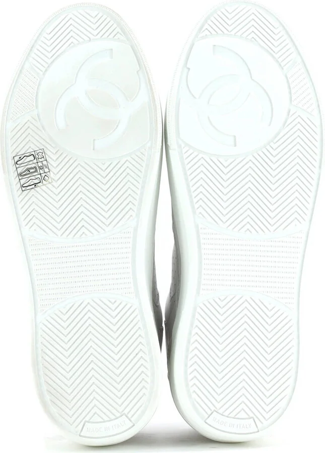 CHANEL Women's CC Low-Top Sneakers Perforated Leather - Image 4