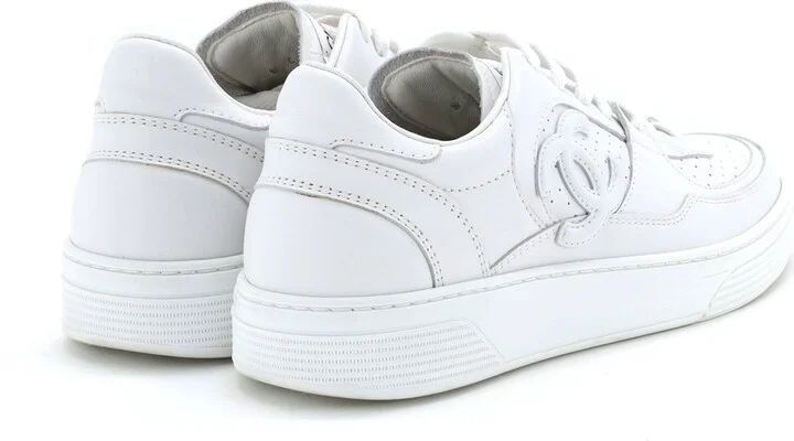 CHANEL Women's CC Low-Top Sneakers Perforated Leather - Image 3