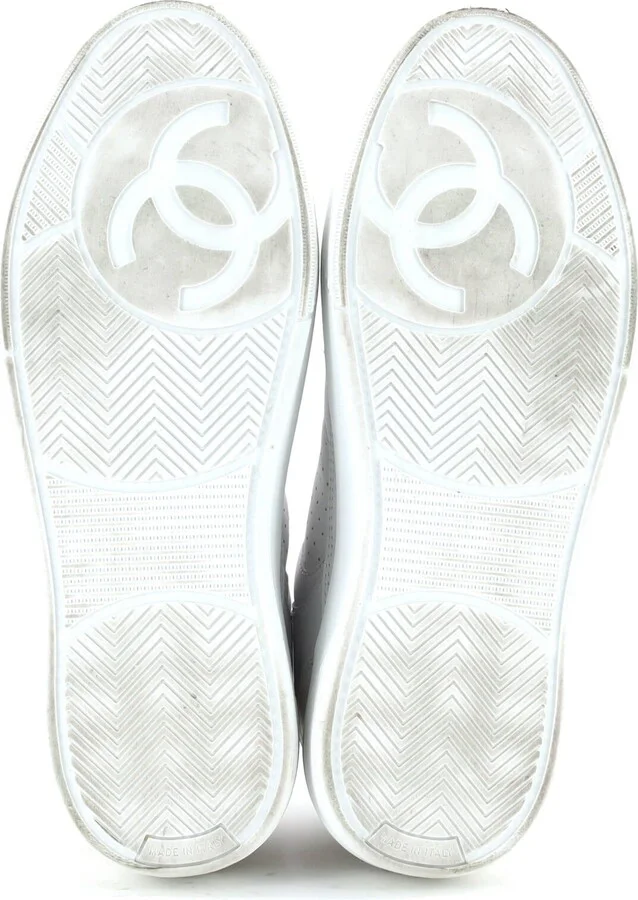 CHANEL Women's CC Low-Top Sneakers Perforated Leather - Image 4