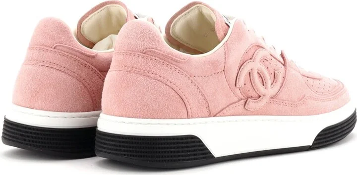 CHANEL Women's CC Low-Top Sneakers Perforated Suede - Image 3