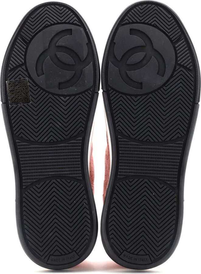 CHANEL Women's CC Low-Top Sneakers Perforated Suede - Image 4