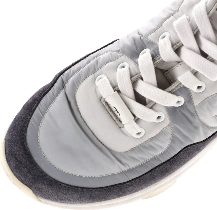 CHANEL Women's CC Low-Top Sneakers Suede with Leather and Nylon - Image 5