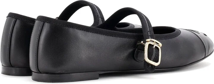 CHANEL Women's CC Mary Jane Flats Embroidered Leather - Image 3