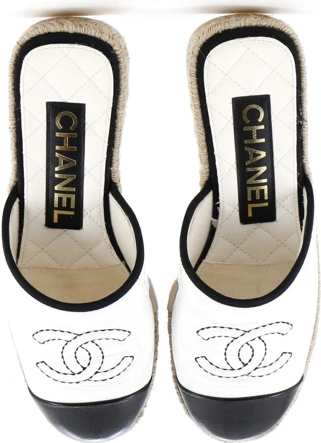 CHANEL Women's CC Mule Espadrilles Leather - Image 2