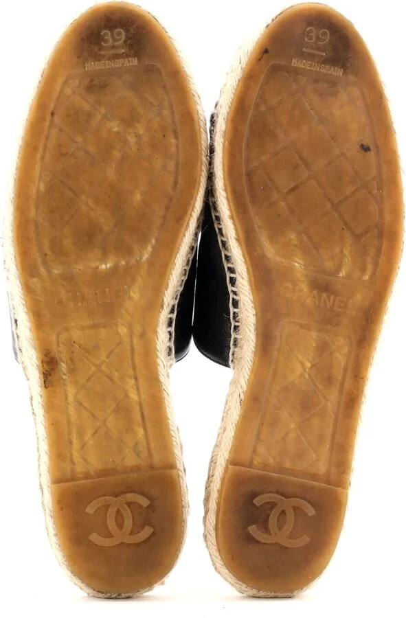 CHANEL Women's CC Mule Espadrilles Leather - Image 4