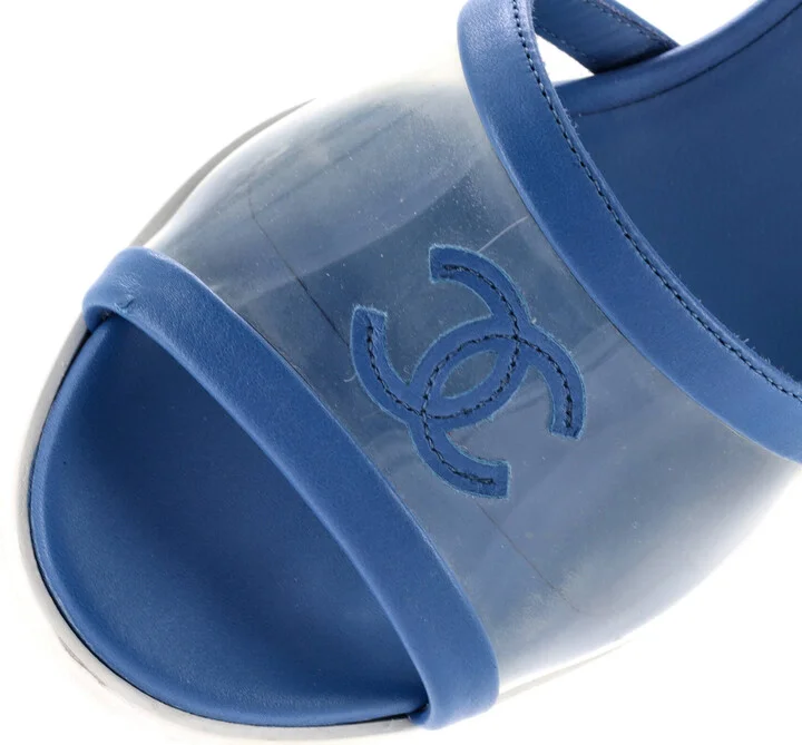 CHANEL Women's CC Mule Sandals PVC and Leather - Image 5