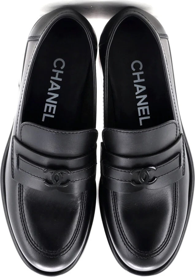CHANEL Women's CC Platform Loafers Leather - Image 2