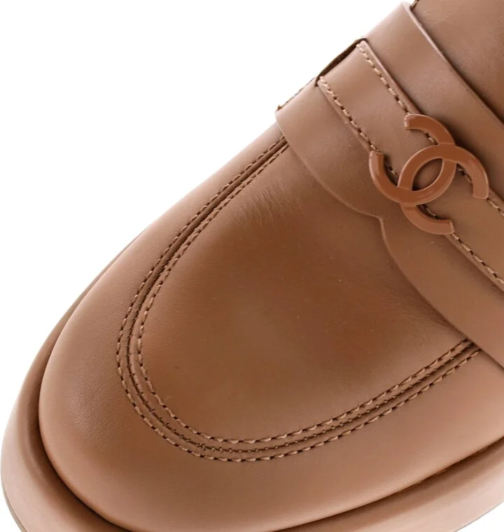 CHANEL Women's CC Platform Loafers Leather - Image 5