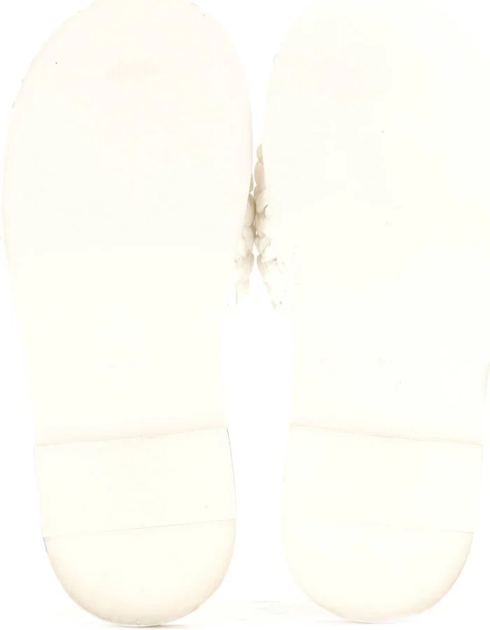 CHANEL Women's CC Slide Sandals Crystal Embellished Woven Raffia - Image 4