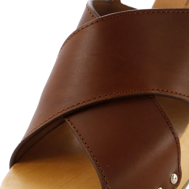 CHANEL Women's CC Slingback Platform Wedge Sandals Leather and Wood - Image 5